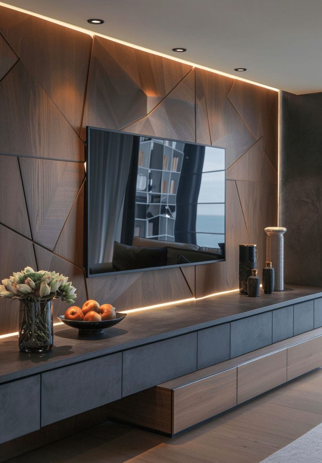 Warm, sophisticated, and effortlessly modern—a statement media wall designed to elevate every living space.